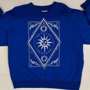 Art Class Royal Blue Sweatshirt with Celestial Design
